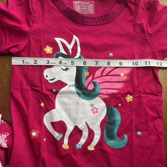 NWT 2 Girls 2 piece short set Size 4T Shirt with matching shorts - Picture 12 of 17